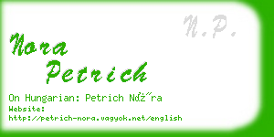 nora petrich business card